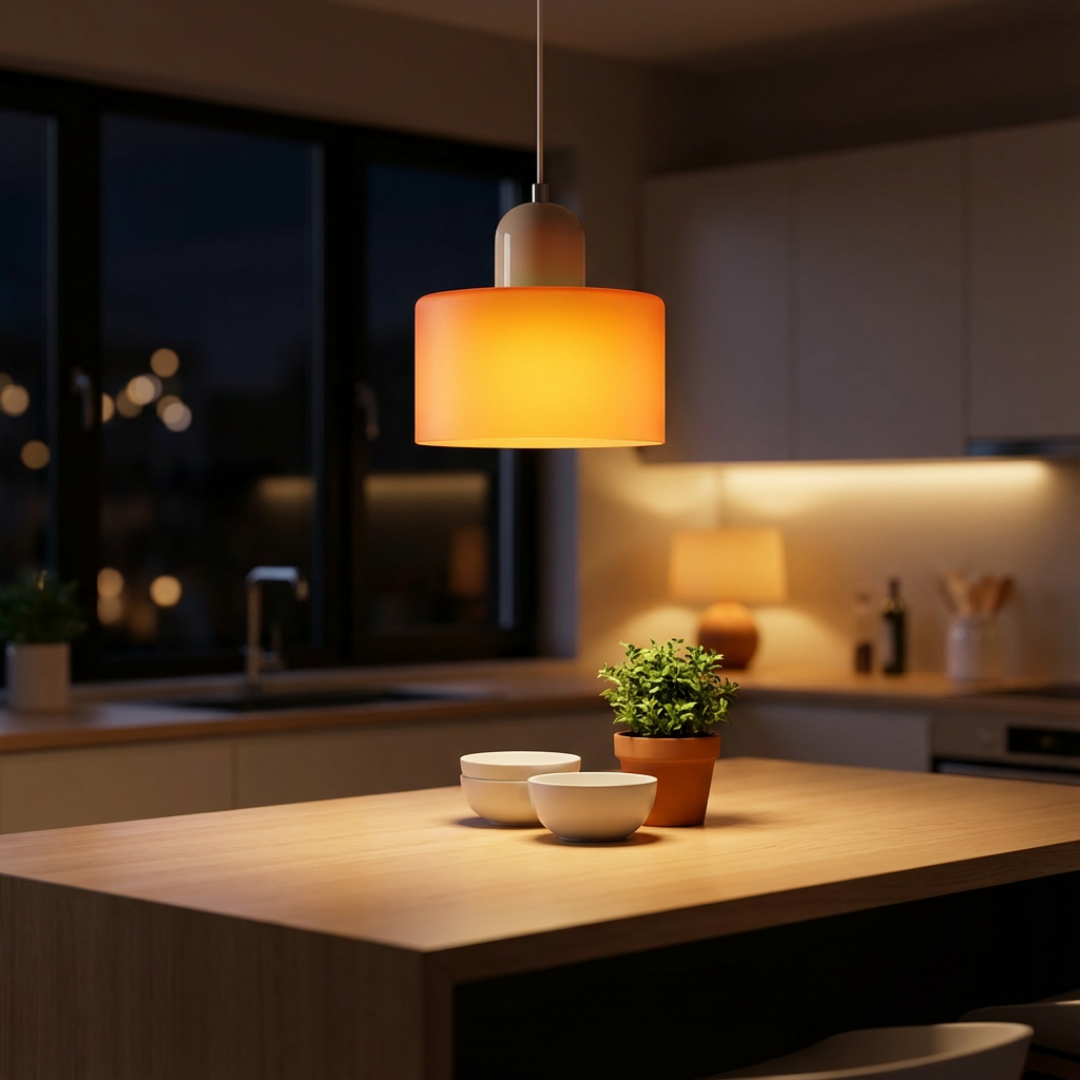 Pendelleuchte Zylindrischer Glasaufbau