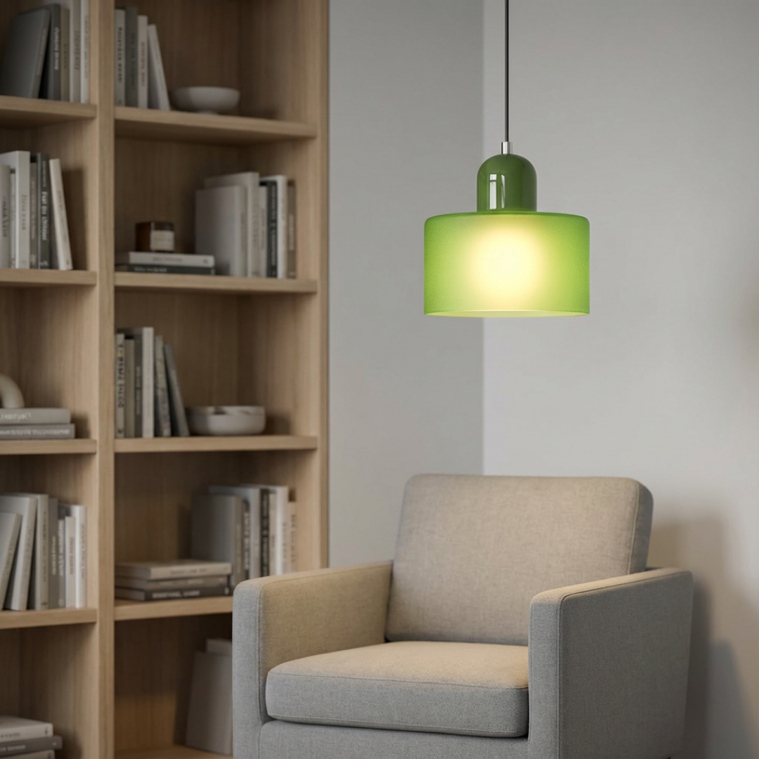 Pendelleuchte Zylindrischer Glasaufbau