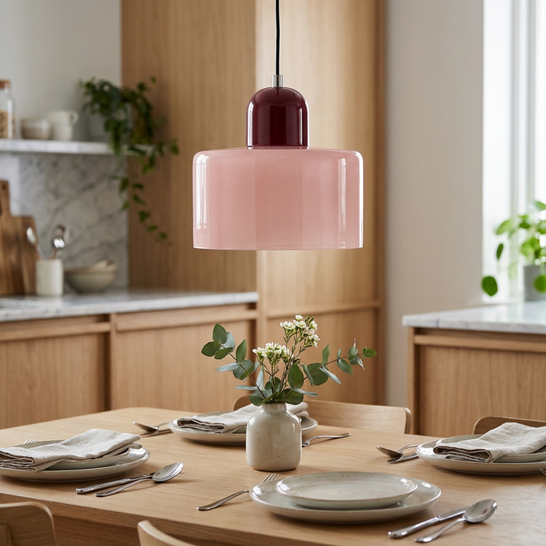 Pendelleuchte Zylindrischer Glasaufbau