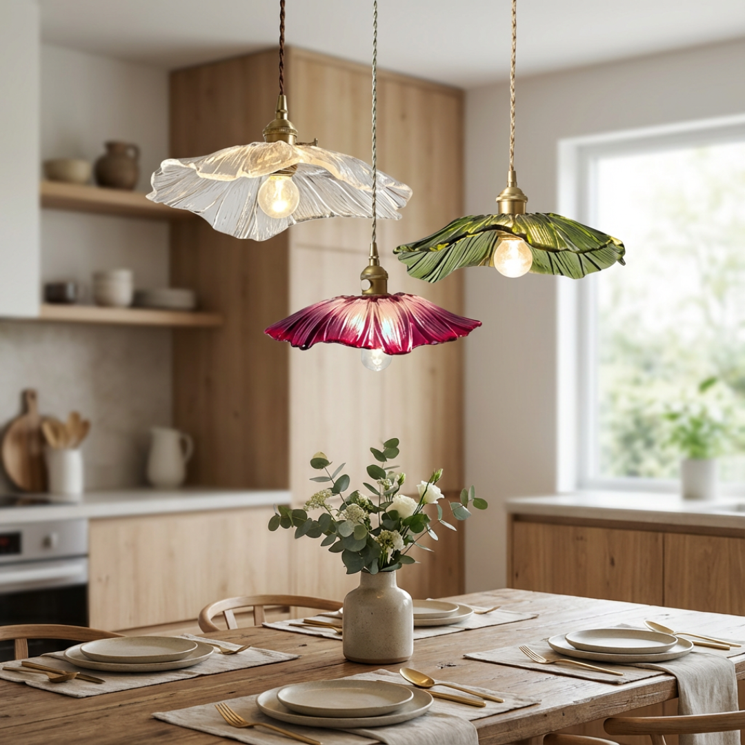 Pendelleuchte Lotus Schirm Lampe