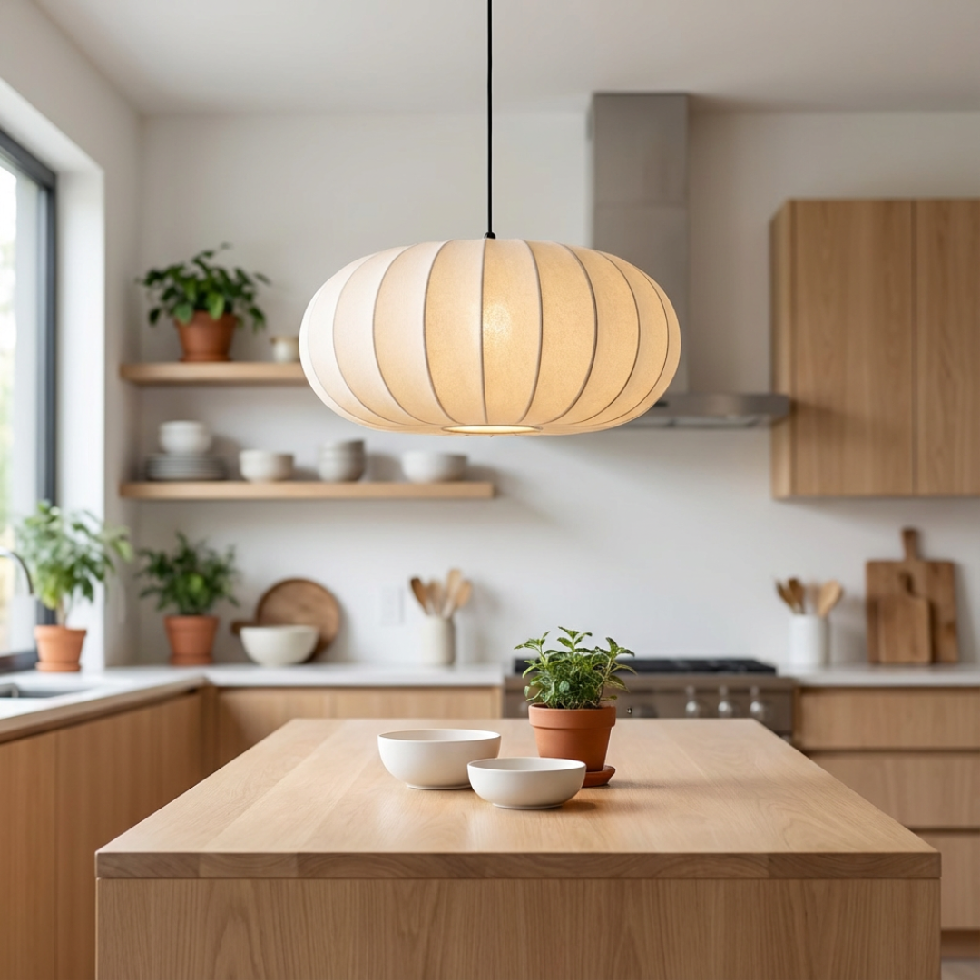 Pendelleuchte Gerippter Ovalkörper