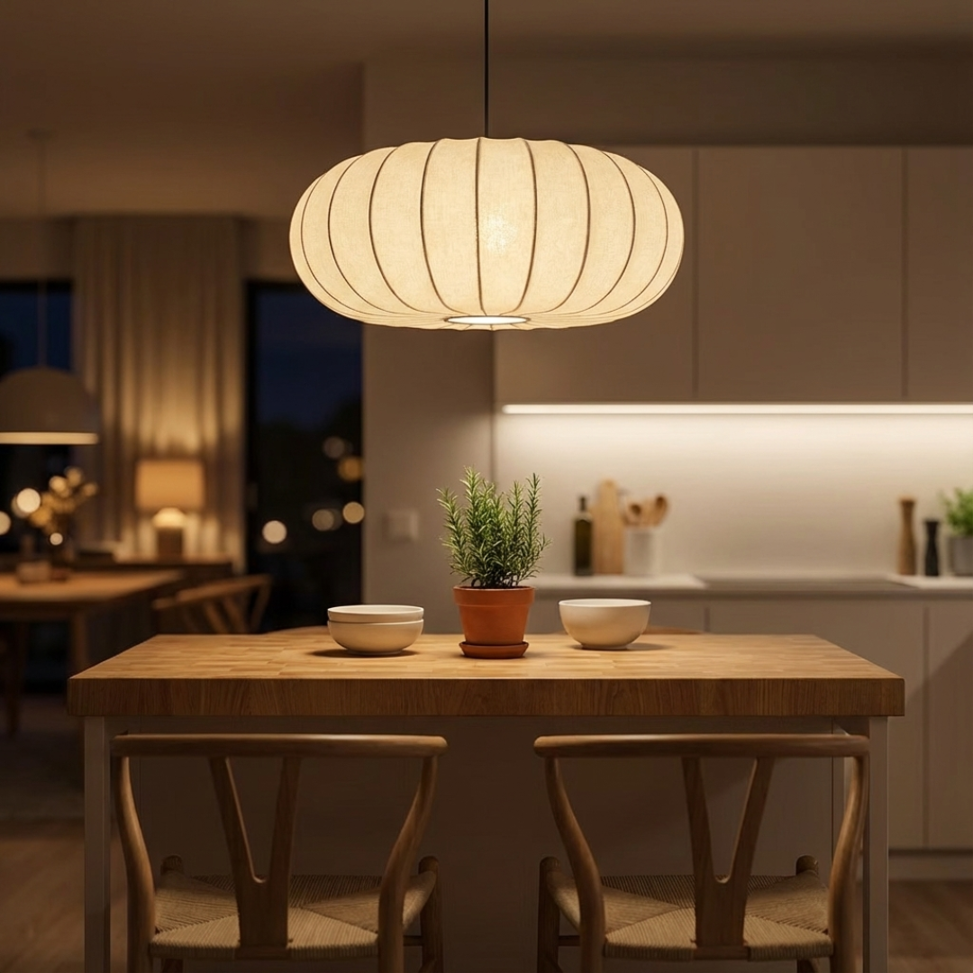 Pendelleuchte Gerippter Ovalkörper