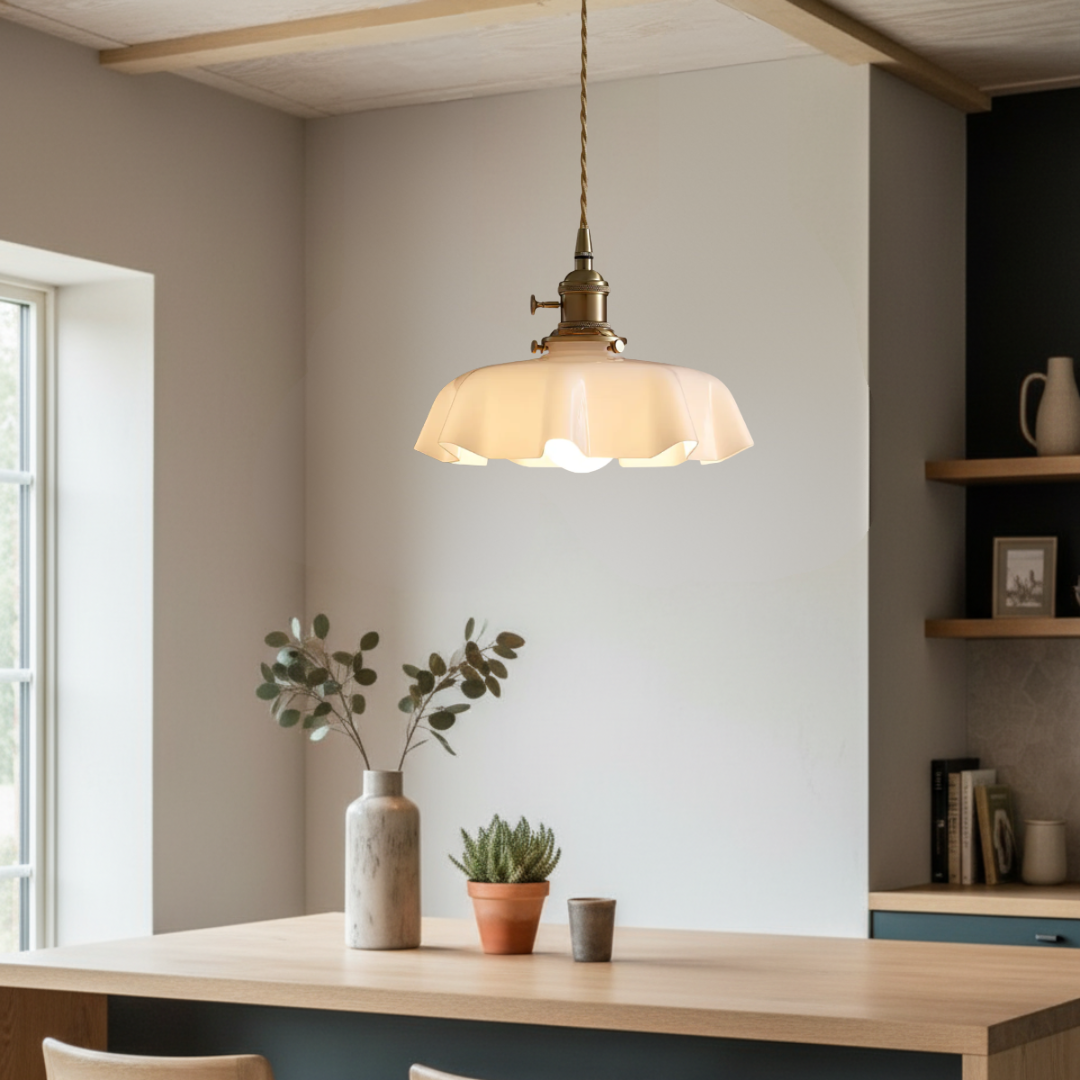 Pendelleuchte Vintage Glas Schirm